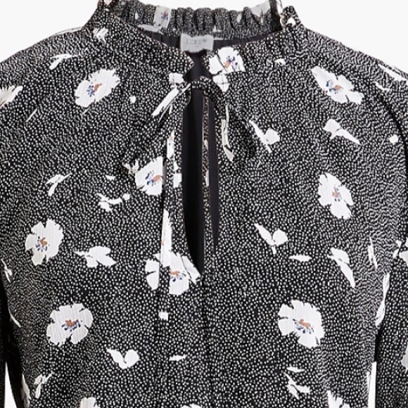 J.Crew factory black and white floral long sleeve dress size small - Picture 4 of 10
